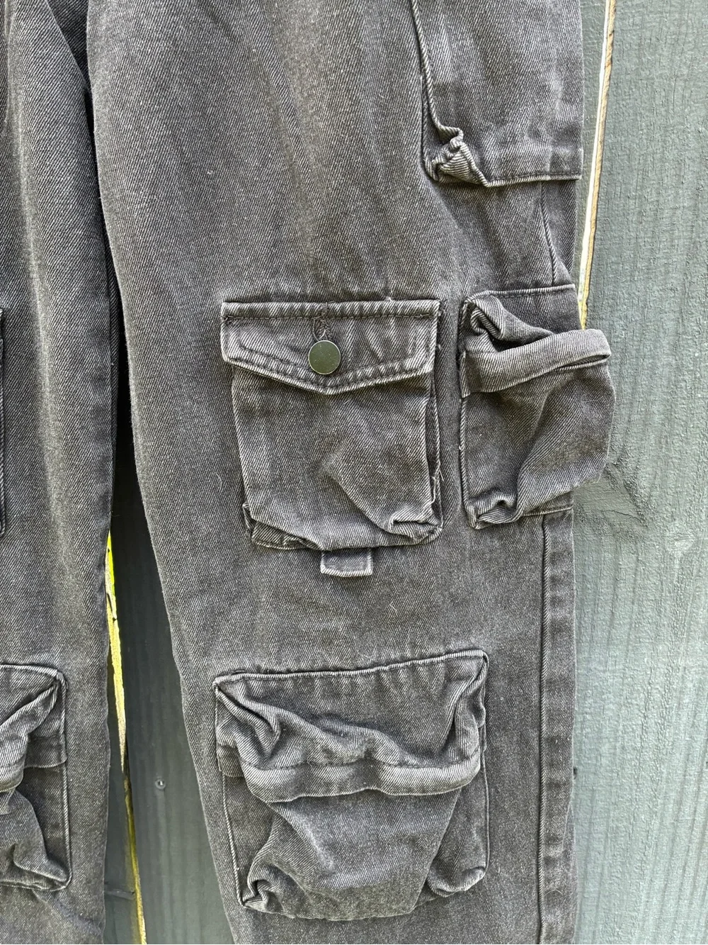 Unisex Black Cargo Pocket Pants